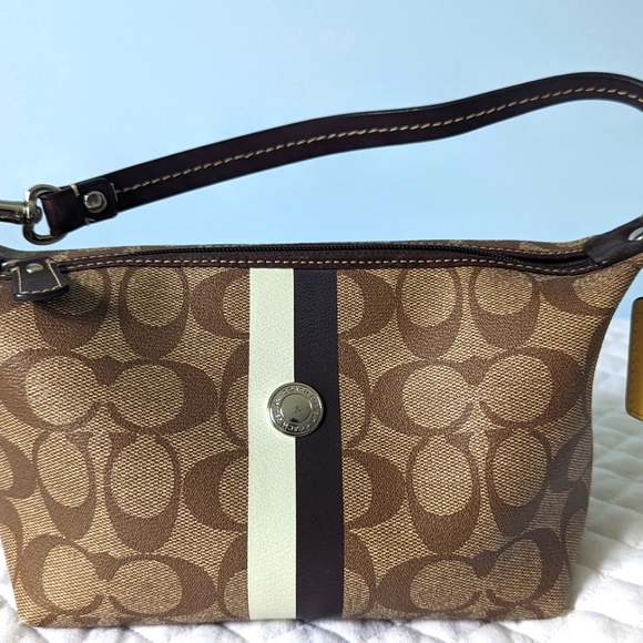 Coach Heritage Stripe Top Handle Pouch - Picture 10 of 12